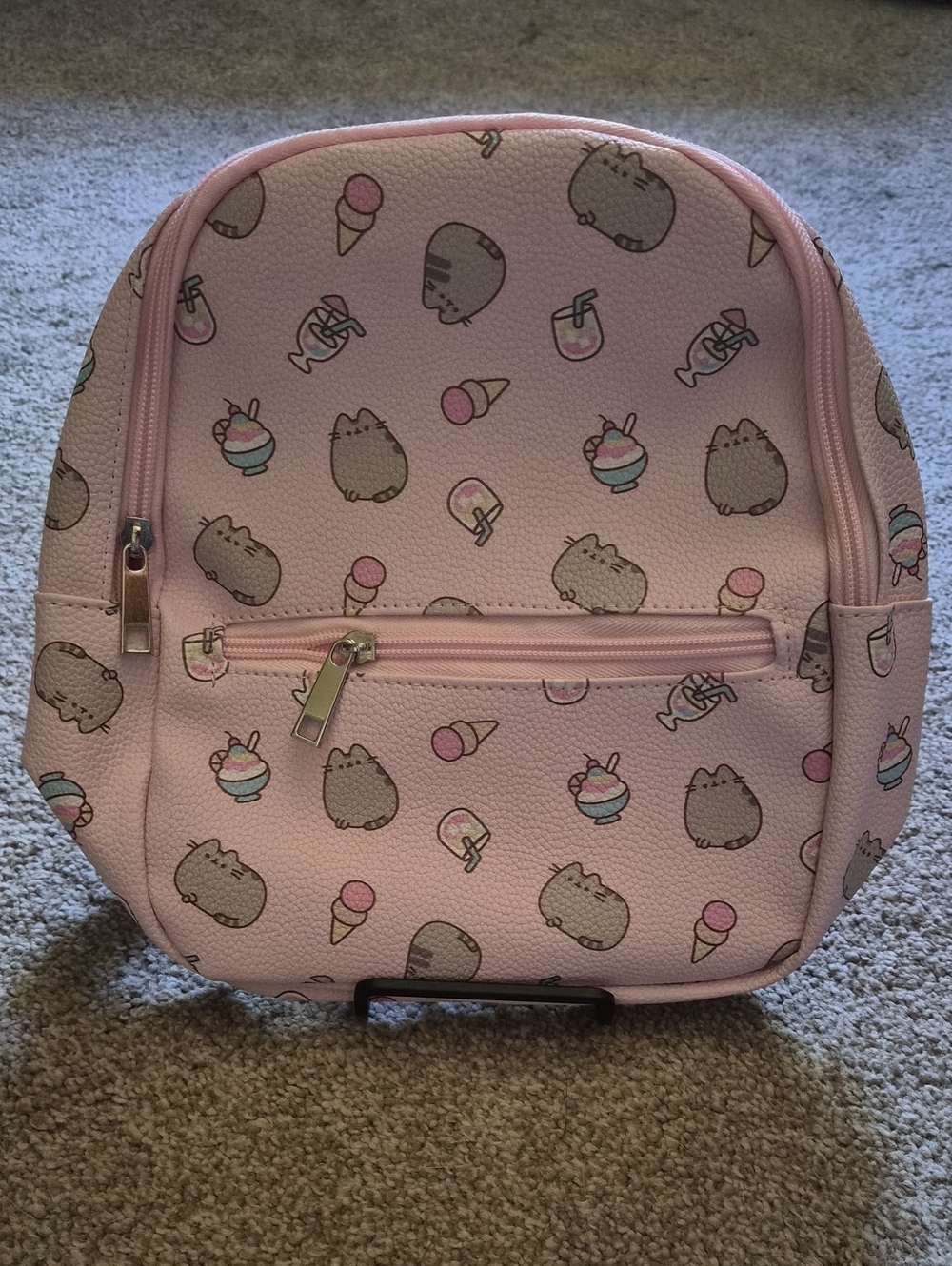 NWT Pusheen Blue and Pink Mini Backpack Tag Artwork
